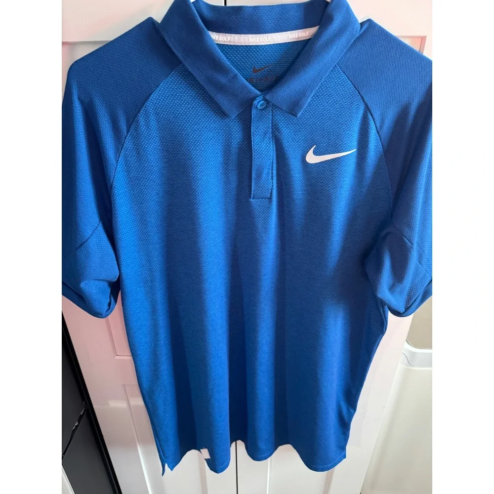 Nike Golf Dri Fit Men's Blue Polo‎ Shirt Size Medium